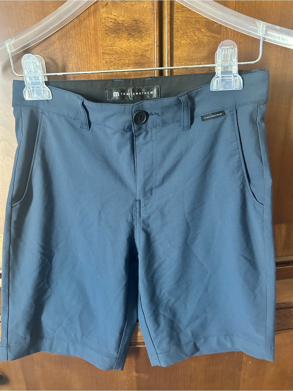 Travis Mathew Navy Blue Kids Flat Front Performance Shorts